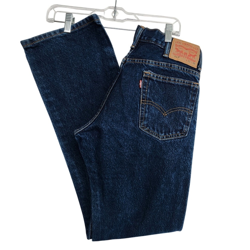 Levis 31x34 Blue 517 Bootcut Jeans Dark Wash Denim Western Cowboy Workwear Mens
